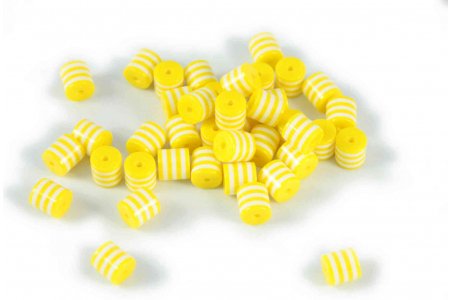 Бусина акриловая ZLATKA цилиндрическая, желто-белый (29), 8*8мм