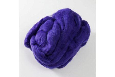 Шерсть для валяния ПЕХОРСКАЯ полутонкая темно-фиолетовый (698), 100%шерсть, 50г