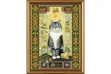 Набор для вышивания бисером НОВА СЛОБОДА Кот из созвездия Телец, с нанесенным рисунком, 18*24см