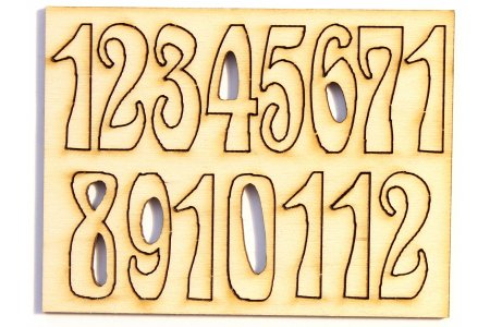 Комплект арабских цифр-10 для часов, деревянный, 2см