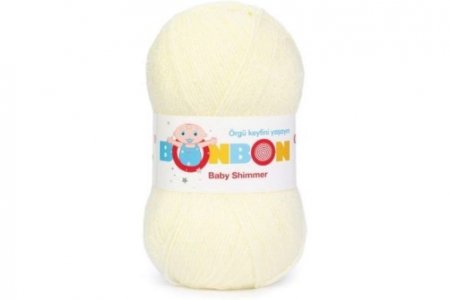 Пряжа Nako Bonbon baby shimmer молочный (98909), 90%акрил/10%вискоза, 300м, 100г