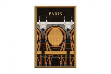 Набор для вышивания бисером НОВА СЛОБОДА Париж в иллюстрациях.Новый мост, с нанесенным рисунком, 13*20см
