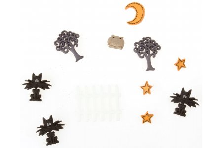 Набор пуговиц декоративных пластиковых Хэллоуин, 11шт, 1-3,5см