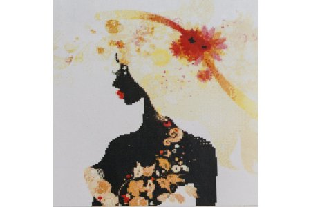 Мозаичная картина стразами АЛМАЗНАЯ ЖИВОПИСЬ Девушка в шляпе, 40*40см