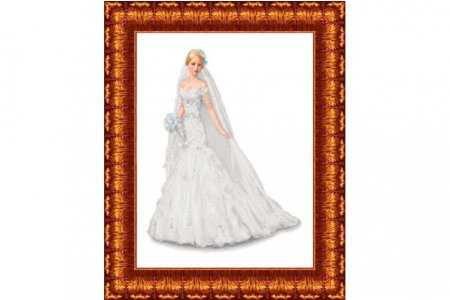Ткань с рисунком для вышивки бисером и крестом КАРОЛИНКА Невеста, 45*53см