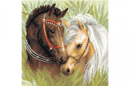 Мозаичная картина Сотвори сама РИОЛИС Пара лошадей, 40*40см
