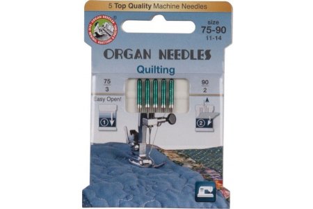 Иглы для швейной машины ORGAN для квилтинга, №75-90, 5шт
