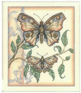 Набор для вышивания крестом РТО Тандем бабочек, 20*23см