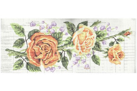 Канва с рисунком Collection D*Art Оранжевые розы, 21*49см
