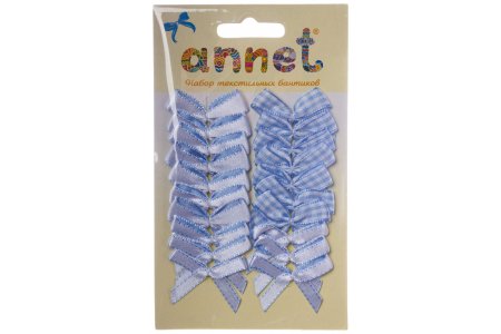 Набор текстильных бантиков Annet, синий, 20шт