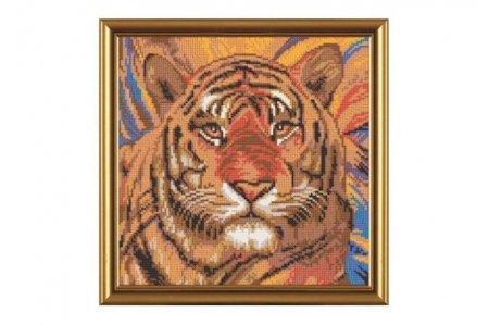 Набор для вышивания бисером НОВА СЛОБОДА Тигр, с нанесенным рисунком, 26*26см