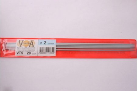 Спицы для вязания 5-ти комплектные VISANTIA металлические с покрытием, d2мм, 20см
