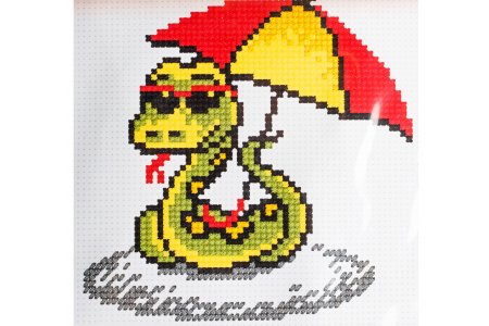 Набор для вышивания крестом ОВЕН Змейка с зонтом, 12*12см