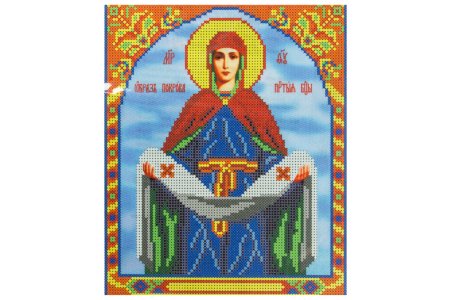 Ткань с рисунком для вышивки бисером КАРОЛИНКА Покров Пресвятой Богородицы, 19,5*24см