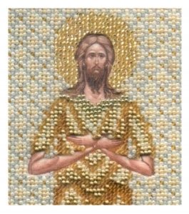 Набор для вышивания бисером ЧАРИВНА МИТЬ Икона Св. Алексия человека Божьего, с нанесенным рисунком, 9*11см