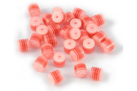 Бусина акриловая ZLATKA цилиндрическая, бледно-розово-красный (08,