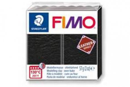 Полимерная глина FIMO Leather-effect, черный (909), 57г