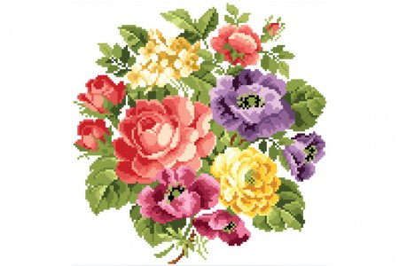 Мозаичная картина БЕЛОСНЕЖКА на раме Вальс цветов, 32*34см 