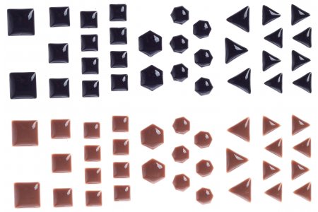 Набор полубусин клеевых CRAFT PREMIER Квадраты, круги, треугольники, песочный-черный, 6-8мм, 64шт