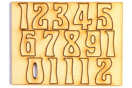 Комплект арабских цифр-9 для часов, деревянный, 2см