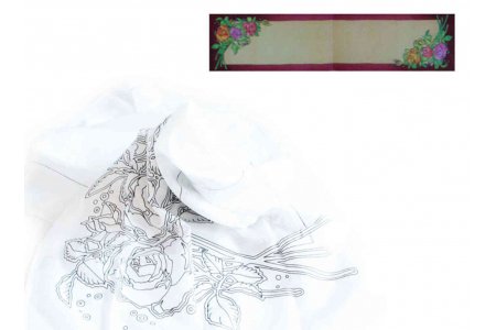 Шарф с напечатанным рисунком IDEEN эпонж 100% шелк Розы, 180*45см