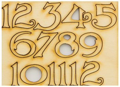 Комплект арабских цифр-12 для часов, деревянный, 2см