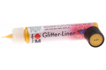 РАСПРОДАЖА Контур универсальный Marabu Glitter, блестки/мандарин (525), 25мл