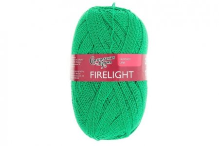 Пряжа Семеновская Firelight ярко зеленый-зеленый (6546), 93%акрил/7%метанит, 394м, 100г