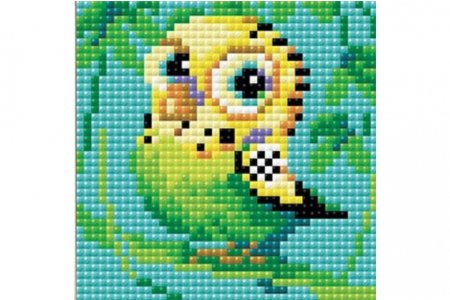 Мозаичная картина стразами РИОЛИС (Сотвори Сама), Попугай, 10*10см