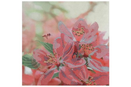 Искусственный шелк с рисунком для бисера ALISENA Весенний цвет, 22,5*19,5см