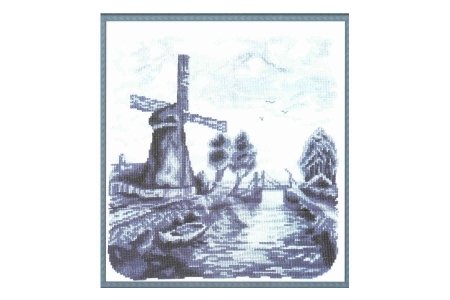 Набор для вышивания крестом Panna Мельница и мост, 25,4*26,7см