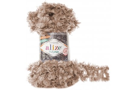 Пряжа Alize Puffy Fur карамель (6104), 100%микрополиэстер, 6м, 100г