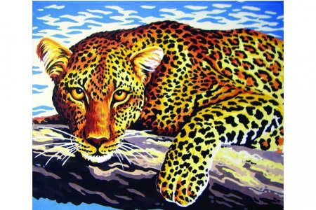 Канва с рисунком COLLECTION D*ART Леопард, 22*30см