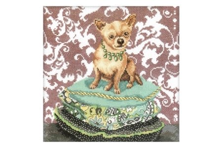 Набор для вышивания крестом РТО Интерьерные собачки-Чихуахуа рыжий, 25*25см