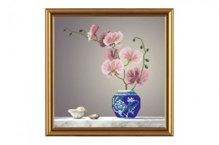 Набор для вышивания бисером НОВА СЛОБОДА Розовая орхидея, 32*32см