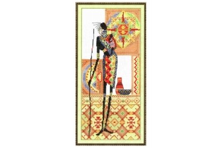 Набор для вышивания крестом Panna Африка. Материнство, 18*37см, 17цветов