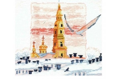 Набор для вышивания крестом МАРЬЯ ИСКУСНИЦА Зима в Питере (по рисунку А. Майской), 25*25см