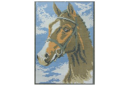 Ткань с рисунком для вышивки бисером КАРОЛИНКА Лошадь, 20*28см