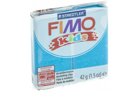 Полимерная глина FIMO kids, блестящий синий (312), 42гр