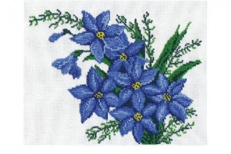 Набор для вышивания бисером МП СТУДИЯ Синие цветы, 25*20см