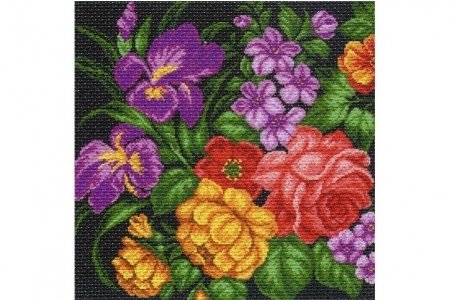 Набор для вышивания крестом МАТРЕНИН ПОСАД Подушка. Цветы, с нанесенным рисунком, 41*41см
