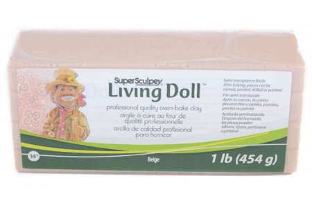 Полимерная глина для лепки кукол Sculpey Super living doll, бежевый, 454г
