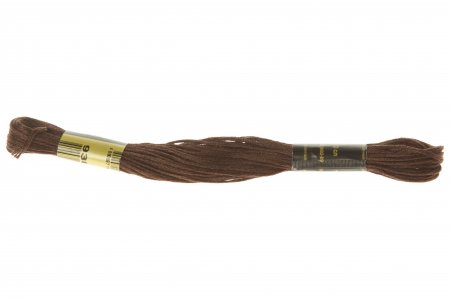 Нитки мулине хлопок ПНК, 10м, 9308, коричневый