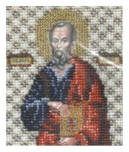 Набор для вышивания бисером ЧАРИВНА МИТЬ Икона апостол Павел, с нанесенным рисунком, 9*11см