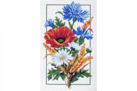 Канва с рисунком для вышивки крестом МАТРЕНИН ПОСАД Полевые цветы, 18*31см