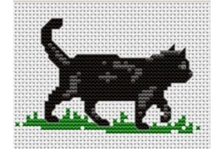 Набор для вышивания крестом Luca-s Черный кот, 9,3*6см