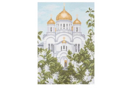 Канва с рисунком для вышивки крестом МАТРЕНИН ПОСАД Золотые купола, 27*39см