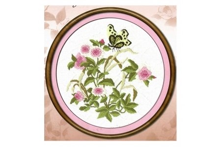 Набор для вышивания гладью PANNA Садовая бабочка, 21*21см