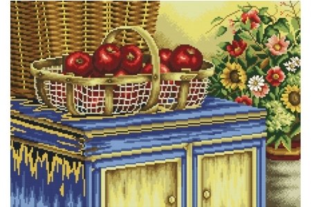 Набор для вышивания крестом БЕЛОСНЕЖКА Корзинка с яблоками, 51*39см