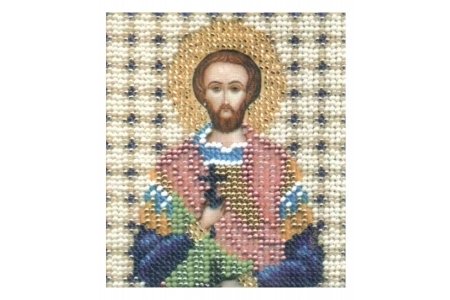 Набор для вышивания бисером ЧАРИВНА МИТЬ Икона Св. мученика Валентина, с нанесенным рисунком, 9*11см